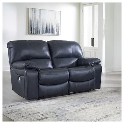 Signature Design by Ashley Leesworth Blue Power Reclining Loveseat - 65"W x 41"D x 41"H