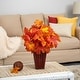 preview thumbnail 3 of 1, 19" Autumn Maple Leaf Artificial Plant in Decorative Planter