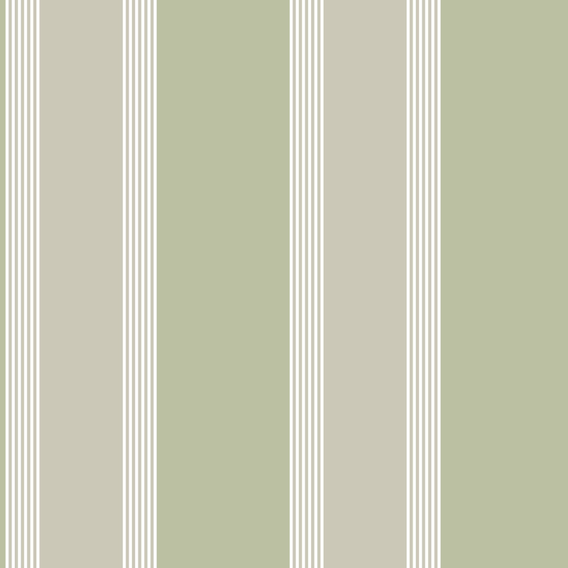 Galerie Wallcoverings Italian Style Classic Vertical Stripe Vinyl on Non-woven Matte Wallpaper Roll - 33 feet x 21 inches - Green