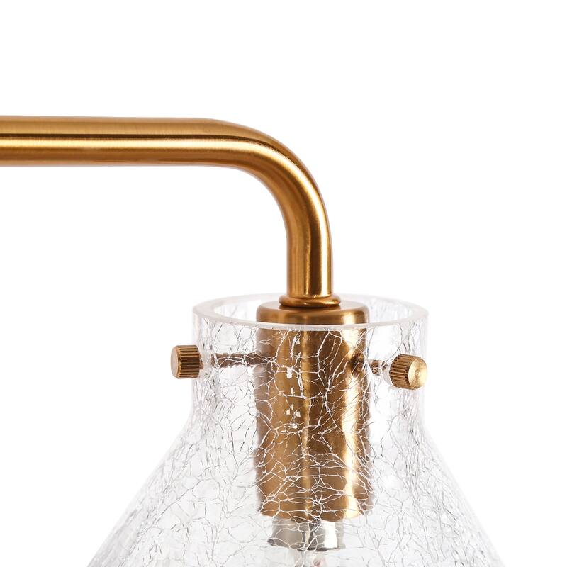 Modern Gold 3-Light Bathroom Vanity Light Art Glass Wall Sconces