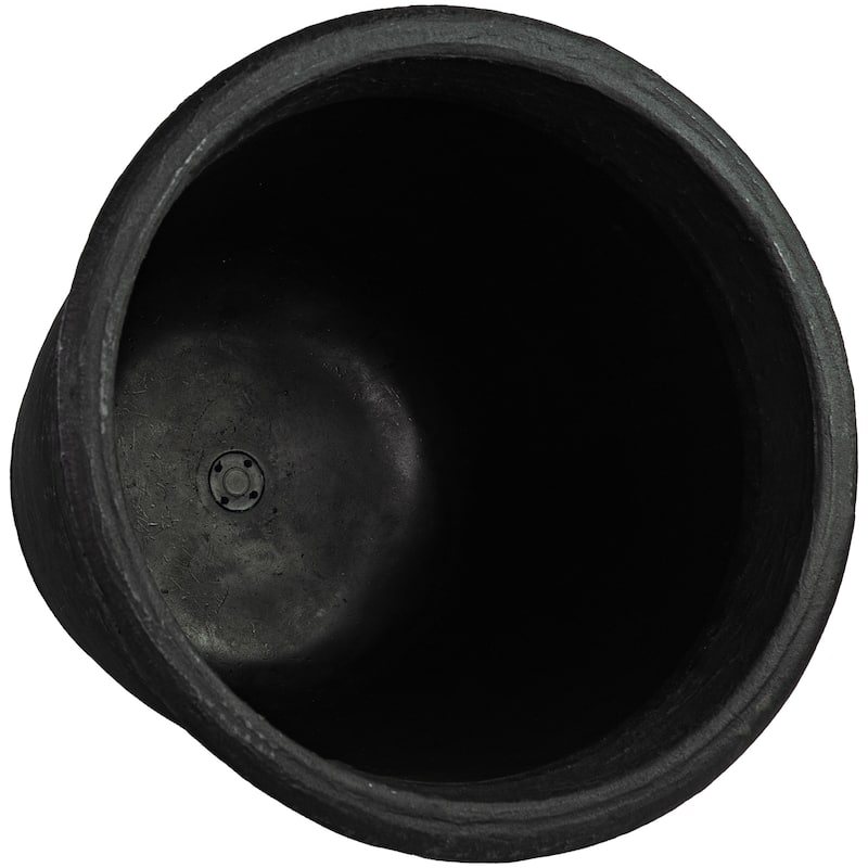 Sunnydaze Anjelica Polyresin Large Round Outdoor Planter - 24" - Set of 2