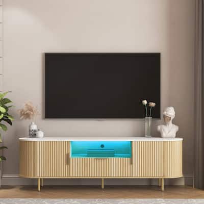 Lving Room Floor Standing TV Cabinet with 16 Color LEDs