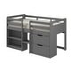 preview thumbnail 6 of 9, Wooden Twin Size Loft Bed with Built-in Drawers and Bookshelf