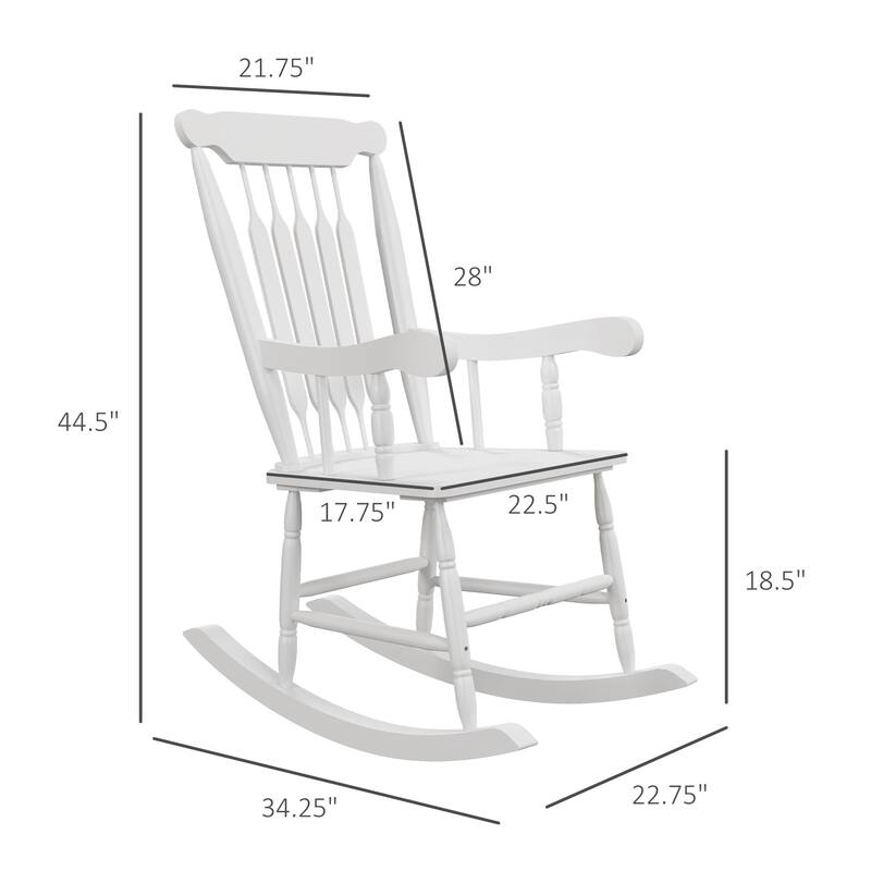 Outsunny Outdoor Wood Rocking Chairs Set Of 2 (Excluding the table)