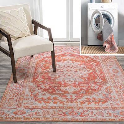 JONATHAN Y Maris Ornate Medallion Machine Washable Area Rug