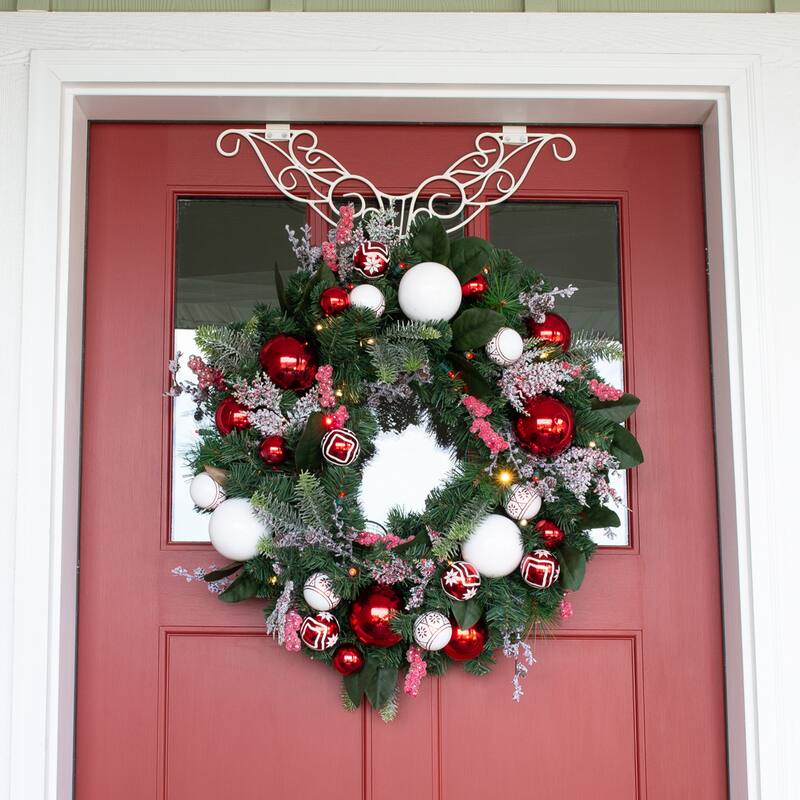 Adjustable Wreath Hanger for Door - Antler (White) - White