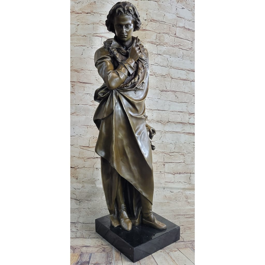 Signed Carrier Honoring Frederic Chopin Bronze Sculpture Statue Figure Figurine