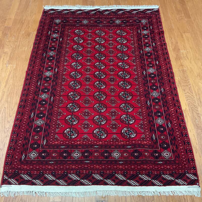 HERAT ORIENTAL Handmade Turkoman Wool Rug - 4'6" x 6'6"