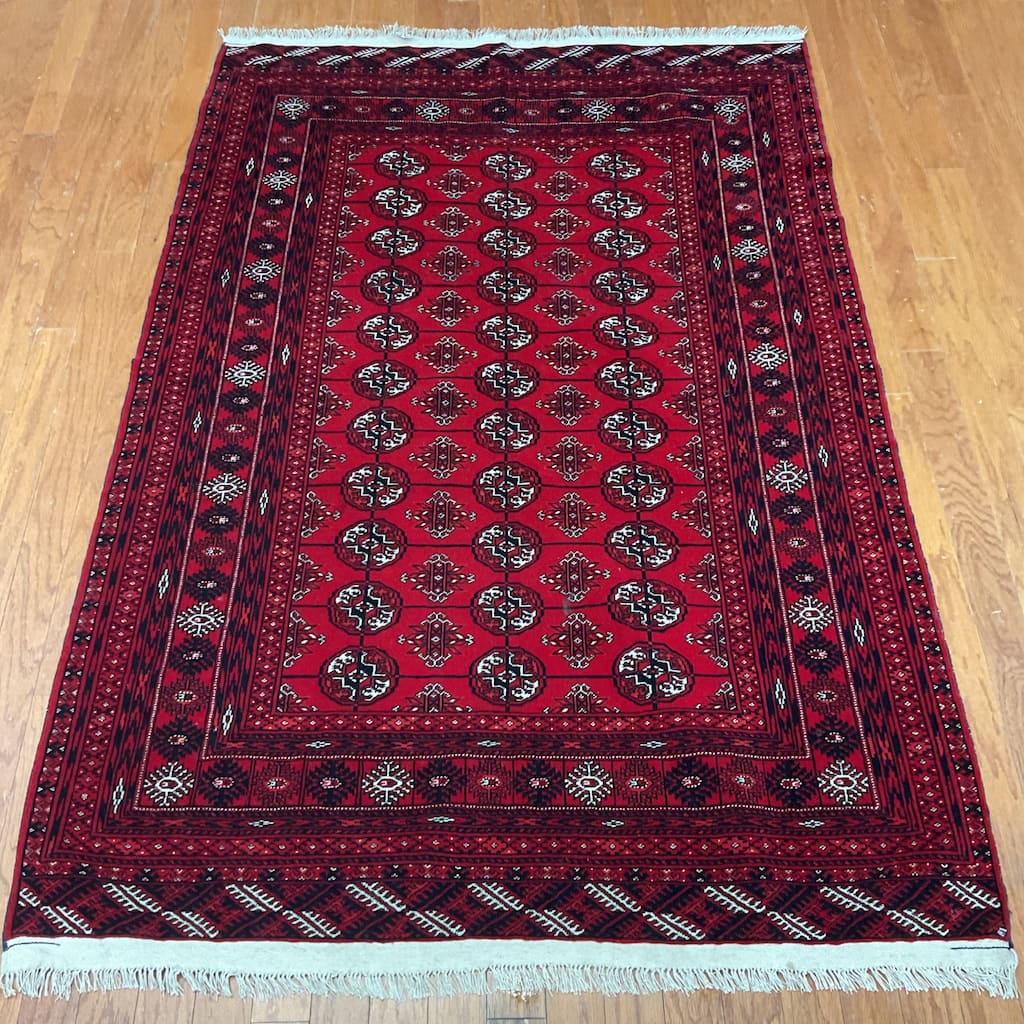 HERAT ORIENTAL Handmade Turkoman Wool Rug - 4'6" x 6'6"