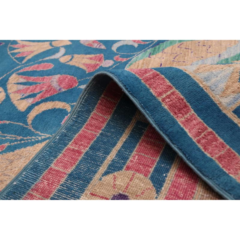 ECARPETGALLERY Hand-knotted Signature Collection Blue Wool Rug - 9'2 x 12'1