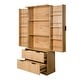 preview thumbnail 14 of 18, Modern Wooden Kitchen Pantry Cabinet with Fluted Doors 2 Drawers and Built-In Spice Racks Oak by GDFStudio