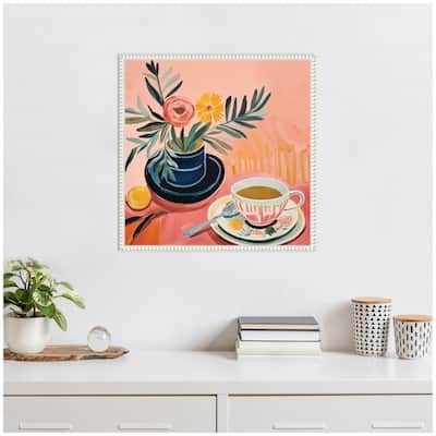Kate and Laurel Sylvie Cozy Coffee Framed Canvas by The Creative Bunch Studio