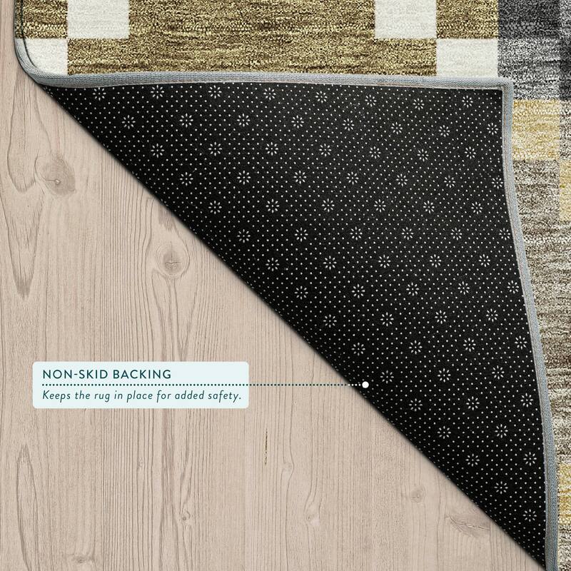 Machine Washable Indoor/ Outdoor Modern Newton Chantille Rug