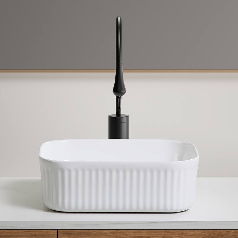 GDFStudio - Rosdale Modern Ceramic Vessel Sink with Above-Counter Design