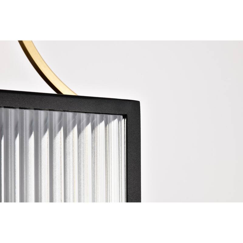 Holden Large Outdoor Lantern Gold and Black Finish Clear Glass - Black / Gold