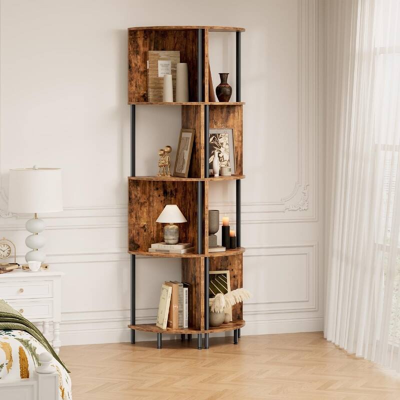 Corner Shelf Stand - 11.8"D x 11.8"W x 58.2"H