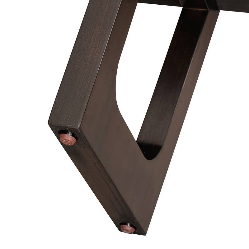 Retro Elegant Console Table with Marble-Effect Top