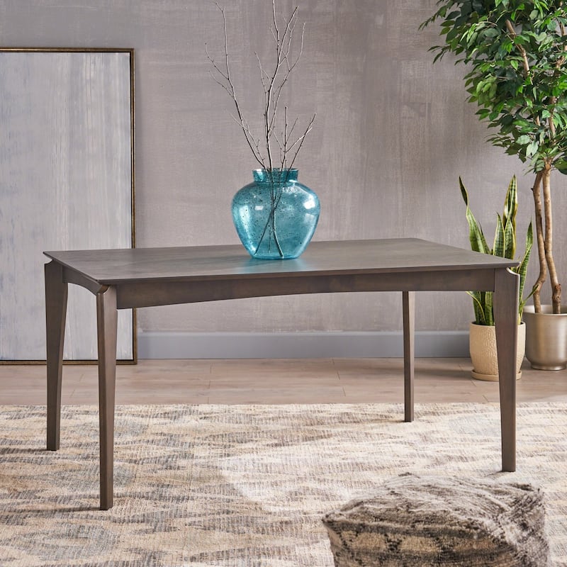 Wren Mid-Century 6-Seater Rubberwood Dining Table with Walnut Veneer by Christopher Knight Home