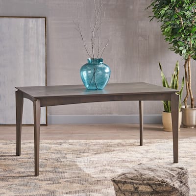 Wren Mid-Century 6-Seater Rubberwood Dining Table with Walnut Veneer by Christopher Knight Home