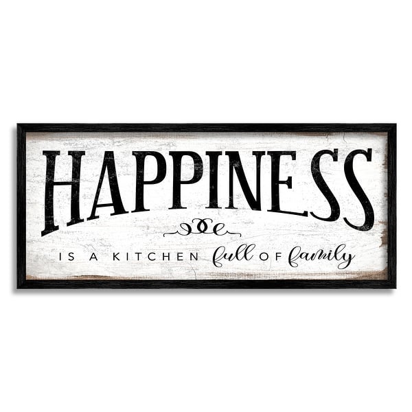 slide 2 of 21, Stupell Happiness is Kitchen Full of Family Rustic Sentiments Framed Wall Art 10 x 24 - Black