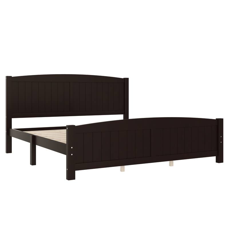 Minimalist Platform Bed with Solid Wood Frame and Strong Support Slats