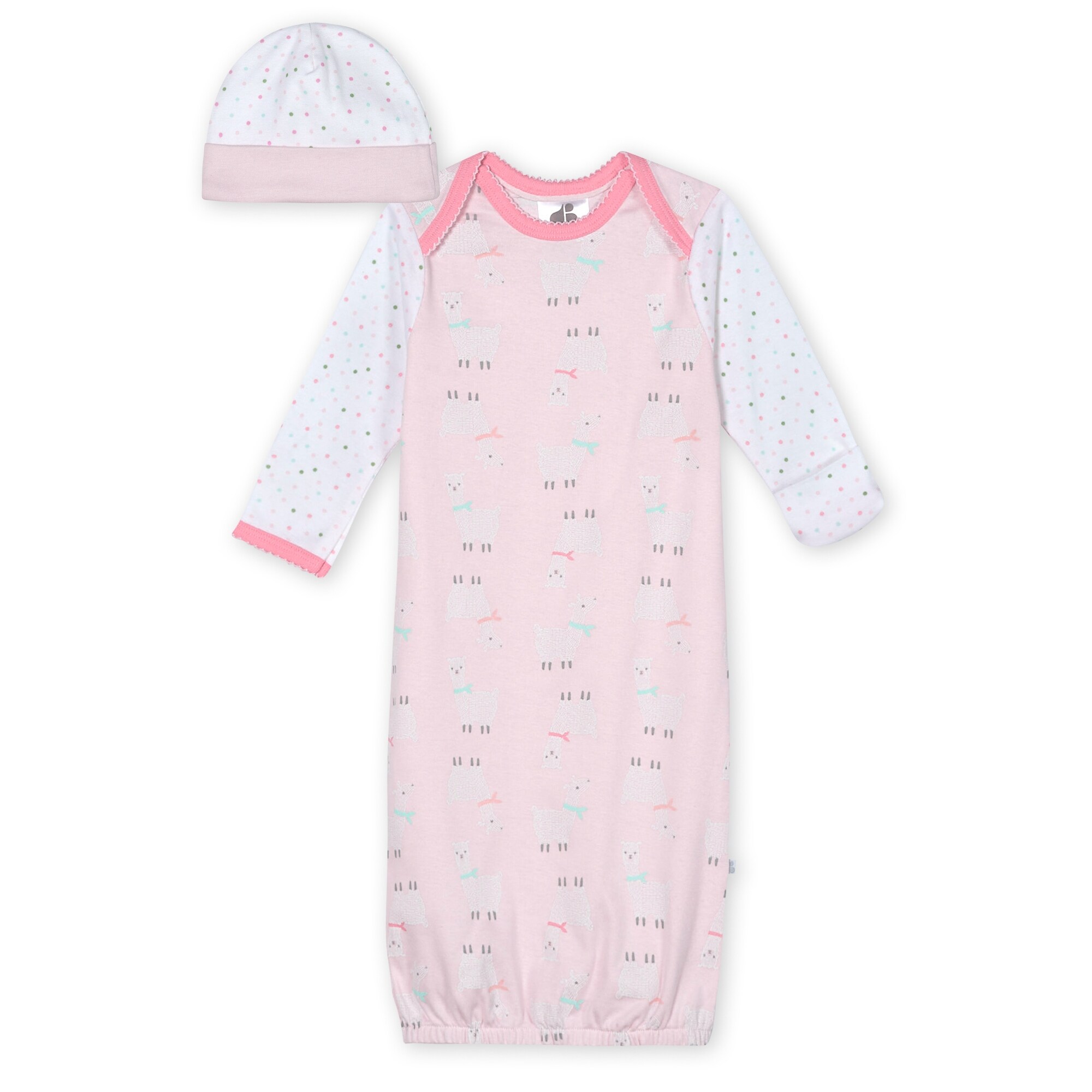 Shop Just Born Baby Girls 2 Piece Organic Lil Llama Gown And