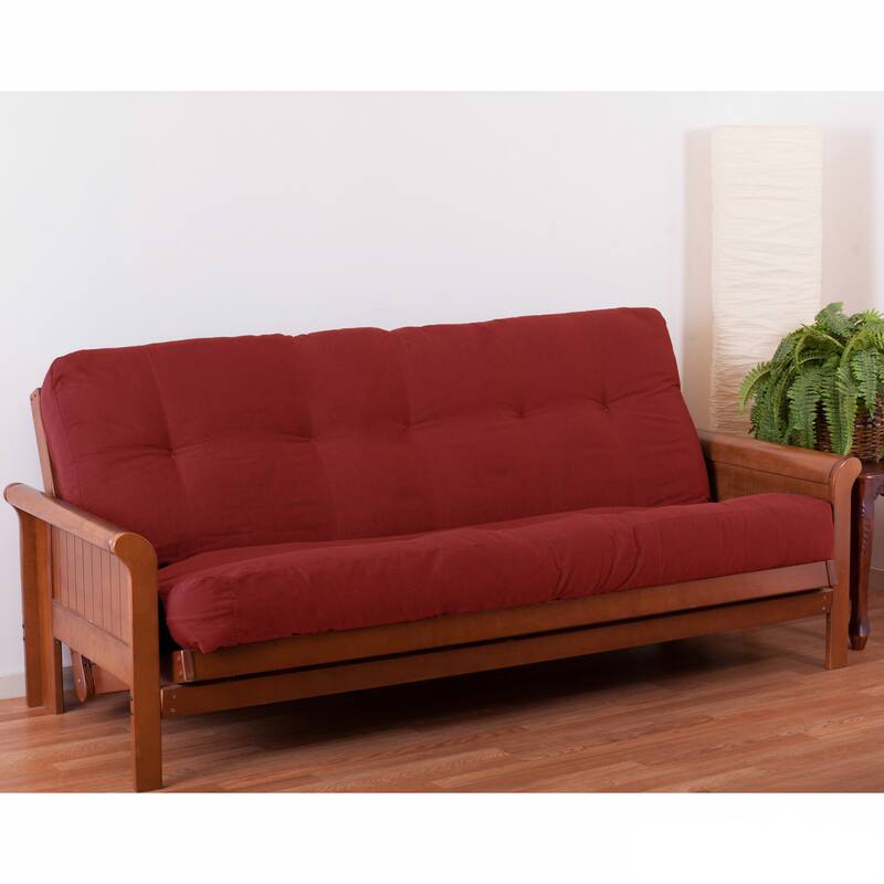 7-inch Thick Twill Futon Mattress (Twin, Full, or Queen) - Ruby Red - Queen