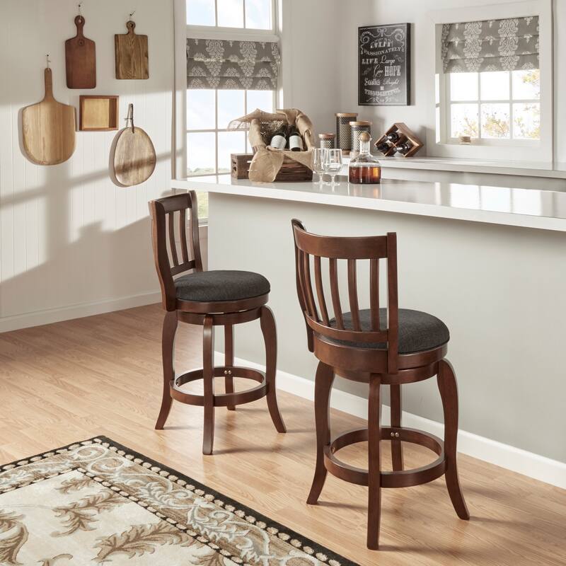 Ali Modern Linen High Back Swivel Stool by iNSPIRE Q Classic