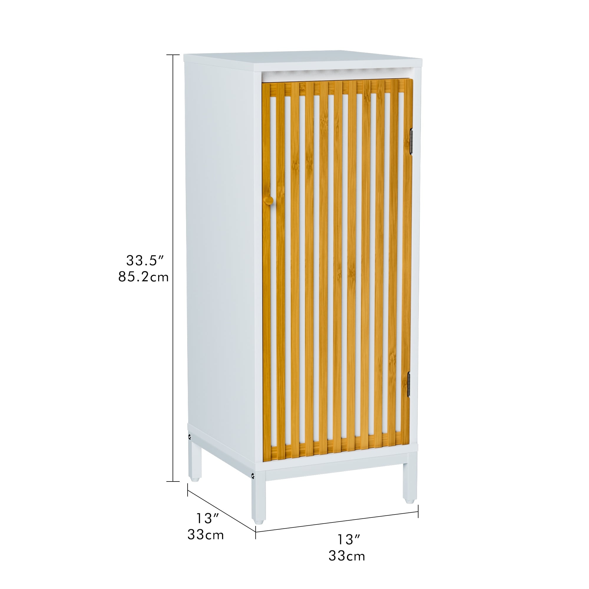 Living Room Side Cabinet With Bamboo Slats Door