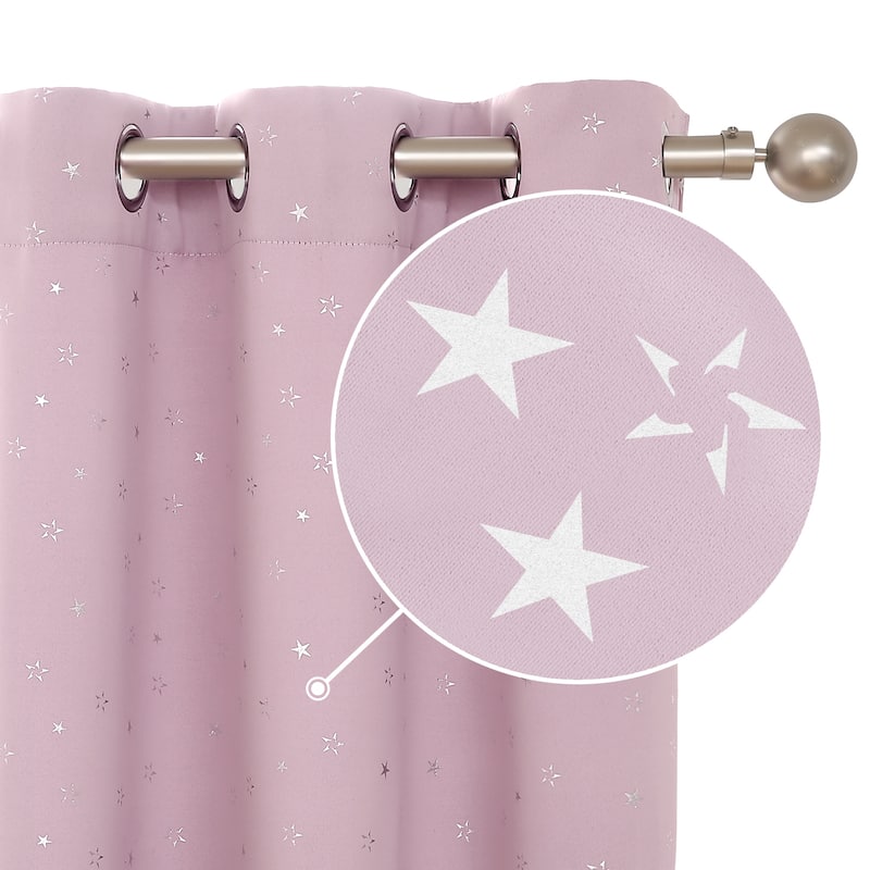 Deconovo Room Darkening Silver Star Curtains 2 Panel
