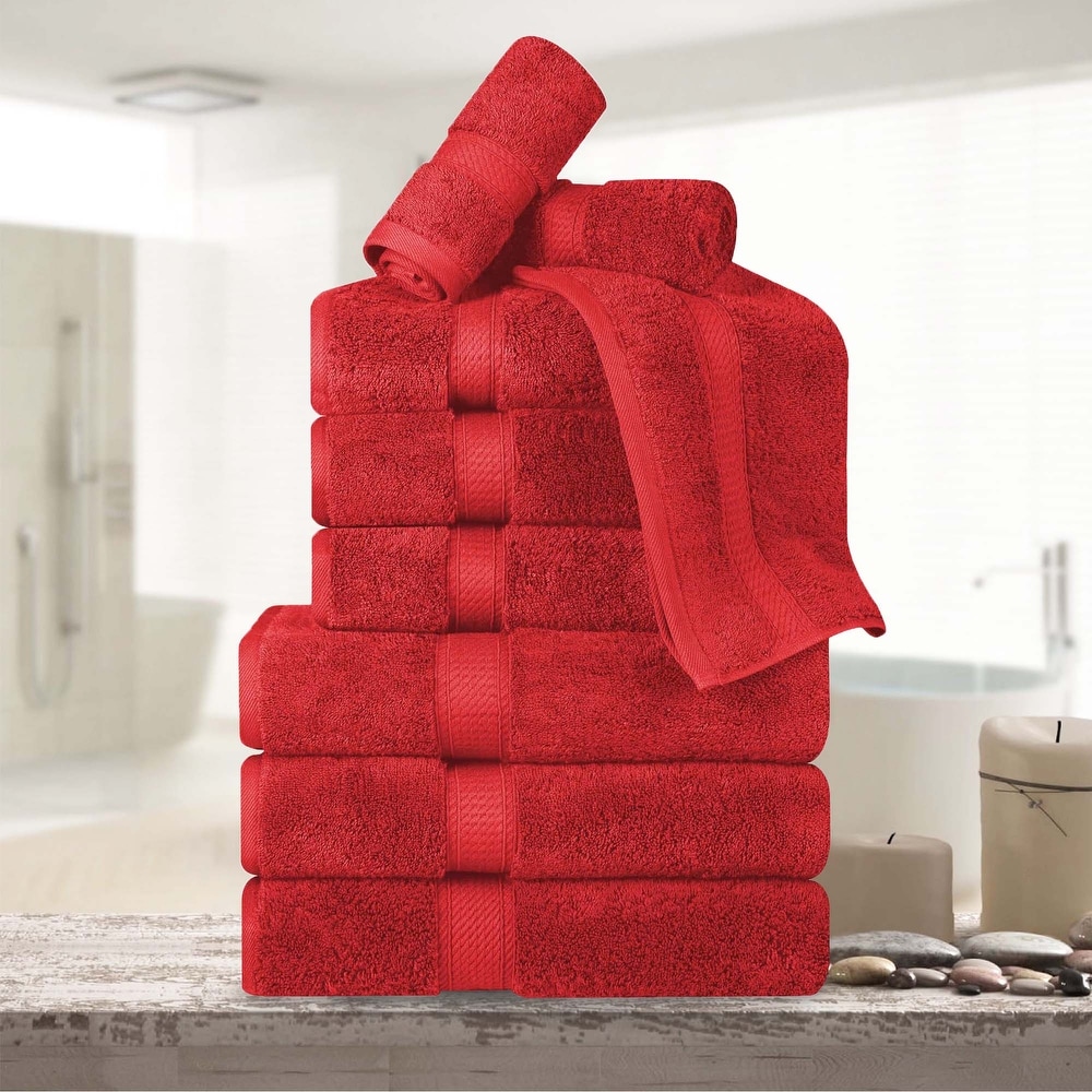 Red deals bathroom towels