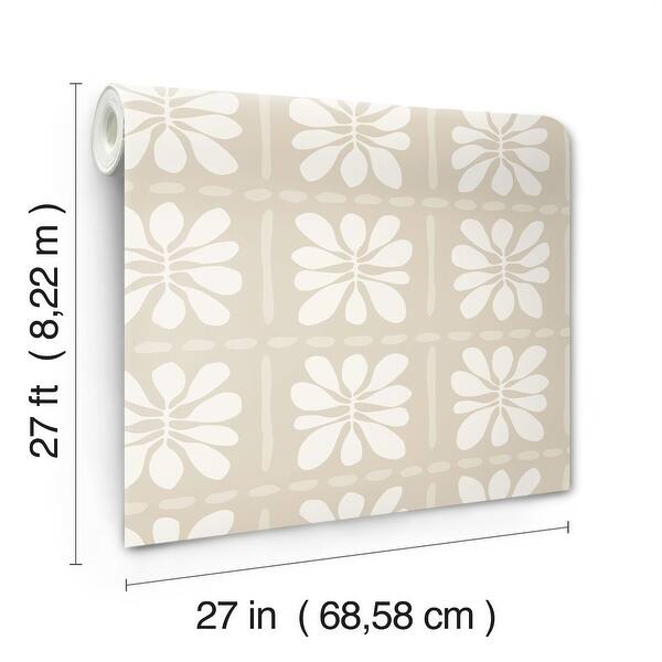 York Wallcoverings Mimosa Fleur Nude Wallpaper