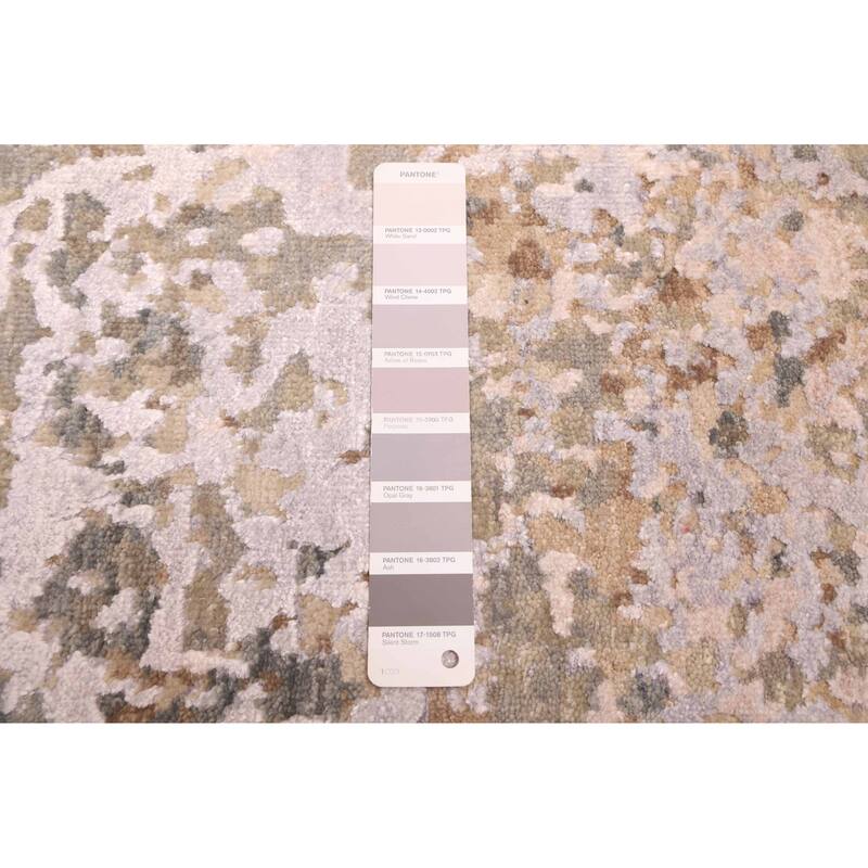 ECARPETGALLERY Hand-knotted Legacy Grey Silk, Wool Rug - 2'5 x 10'3