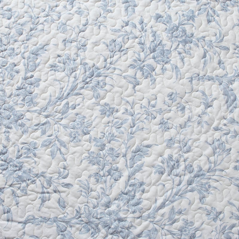 Laura Ashley Amberley Cotton Reversible Blue Quilt Set