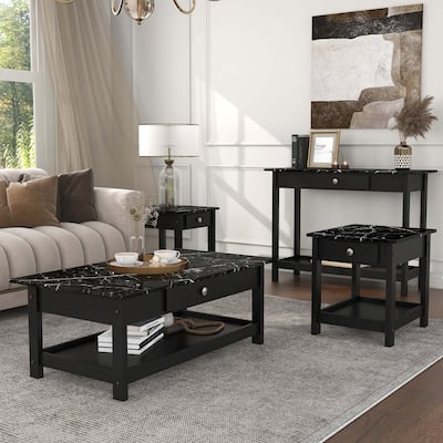 DH BASIC 4-Piece Storage Coffee Table Set by Denhour