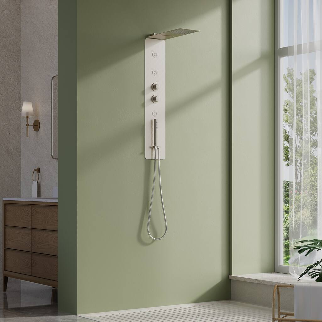4-Function 39 in. Shower Full Body Shower Panel System with Rainfall Shower head,Body Jets And Hand Shower(Valve Included)