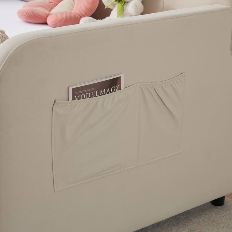 Twin Size Velvet Upholstered Daybed, Wood Sofa Bed Frame Daybed Couch with Trundle Bed and Wood Slat