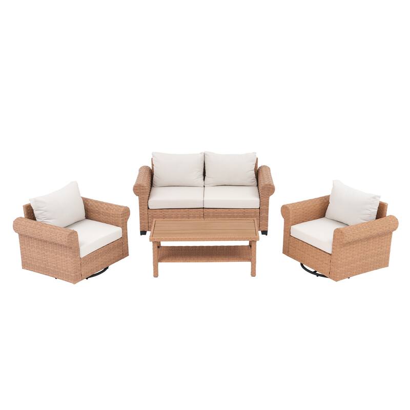 Outdoor Four-Piece Set Patio Lounge and Conversation Set