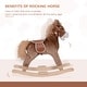 preview thumbnail 5 of 7, Qaba Kids Rocking Horse, Ride on Horse for Toddlers with Soft Plush Body, Wooden Base & Handle Grip for 3+ Year Old