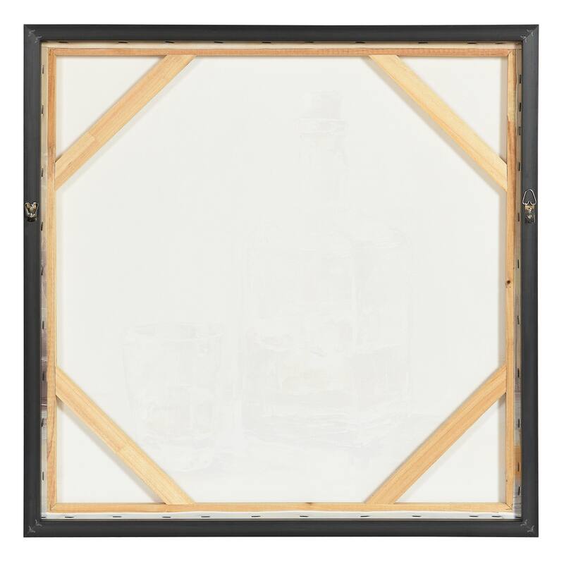 StyleCraft Sisters Emily Cocktail Hour II Hand-Embellished Framed Canvas Wall Art - 25" x 25"