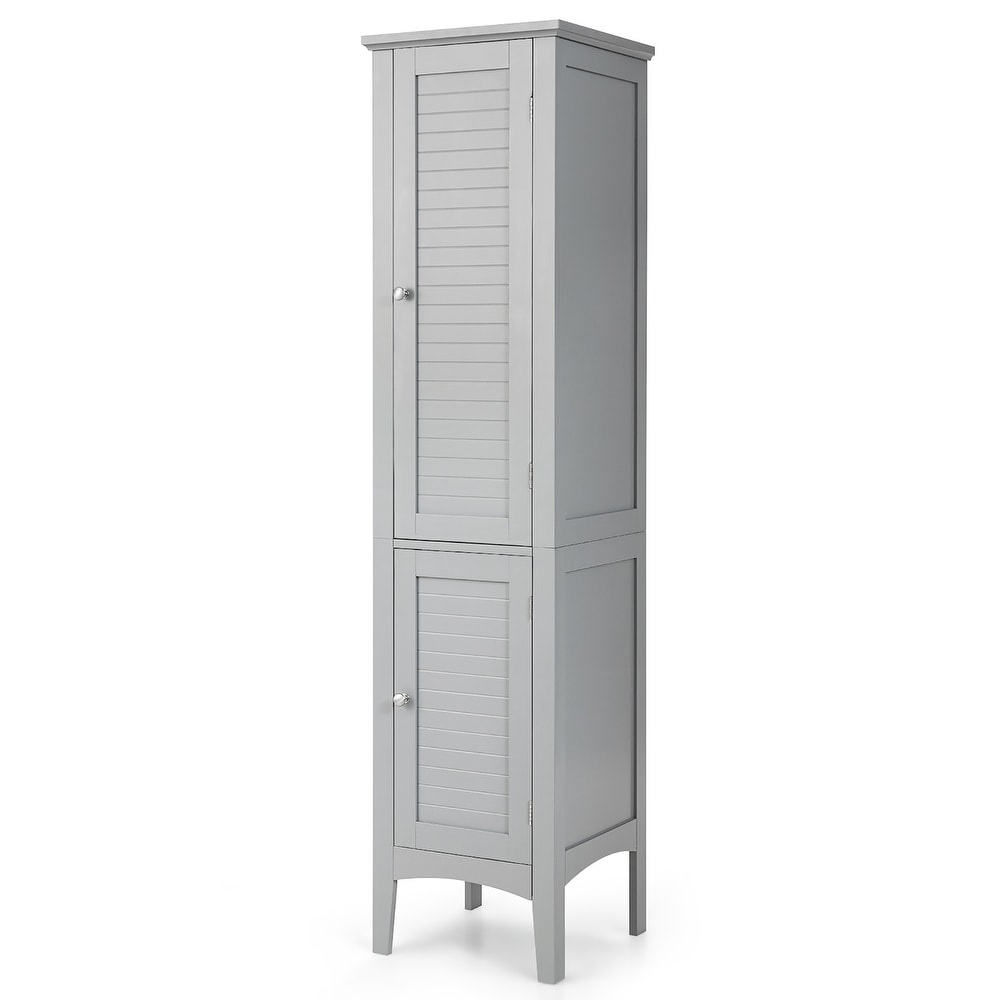 Grey linen shop cabinet