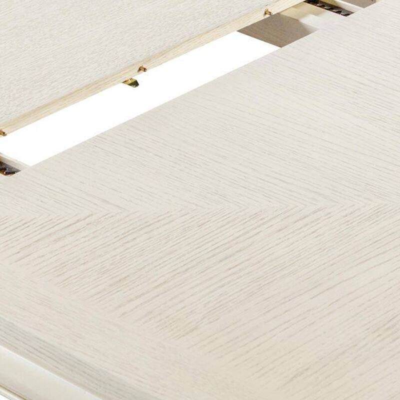 Witzy Dining Table, White Oak Solid Poplar Wood, 90 Inch Rectangular - White Oak