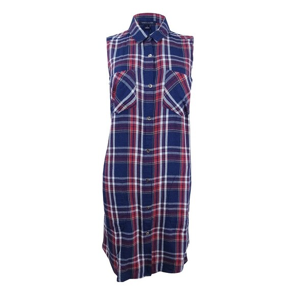 red plaid shirt dress womens