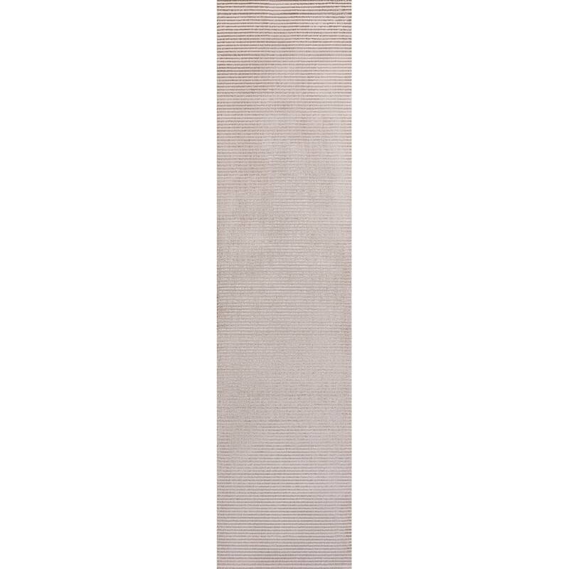 JONATHAN Y Athens Modern Minimalist Pinstripe High-Low Rug - 2 X 8 - Cream/Silver