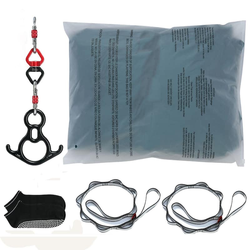 Aerial Yoga Hammock Kit 11 Yards Nylon Swing with Rigging Hardware - Dark-Green