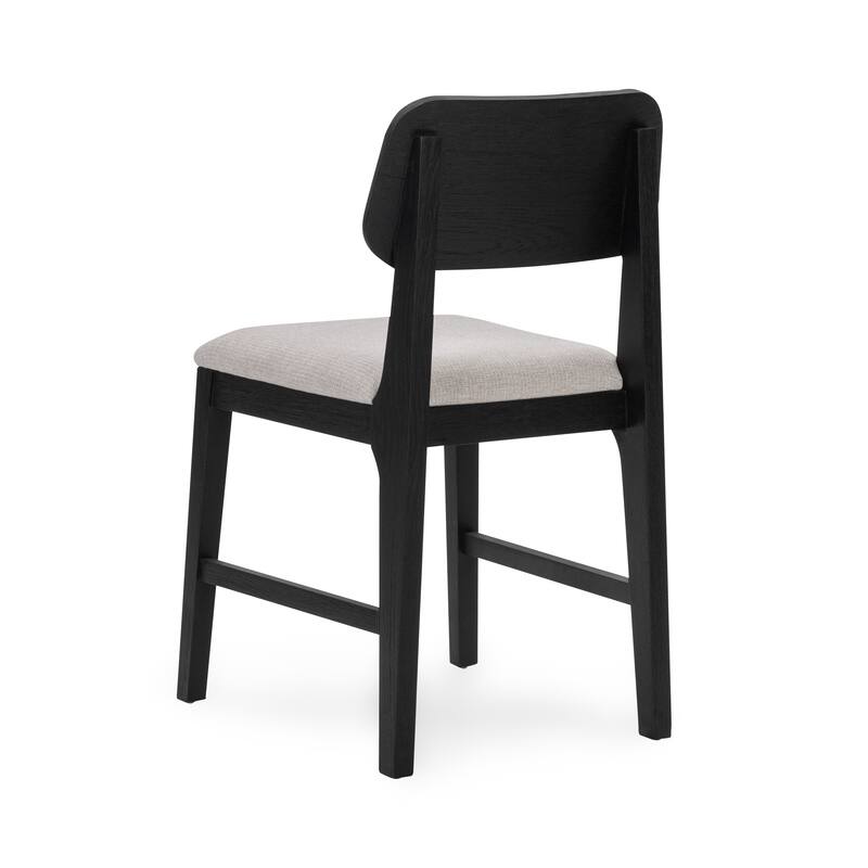 Classic Home Deavon Set of 2 Oak Wood Dining Chair in Black