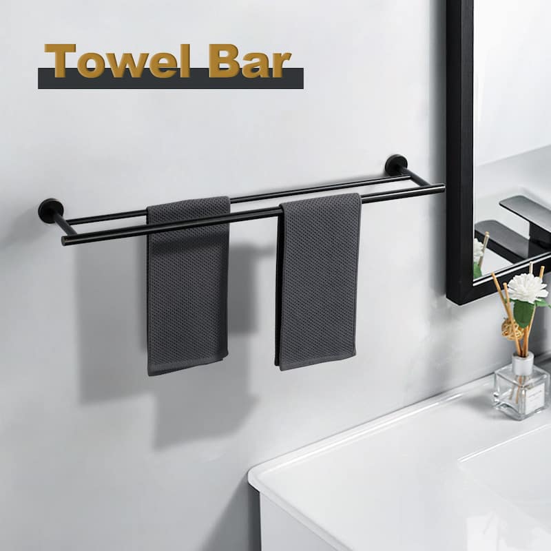 WOWOW Wall Mounted Stainless Steel Double Towel Bar