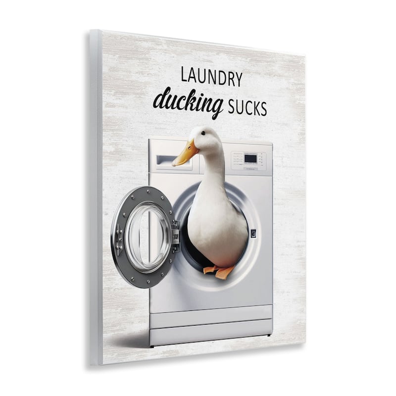 Stupell Funny Laundry & Duck Wall Plaque Art Design By Lettered and Lined