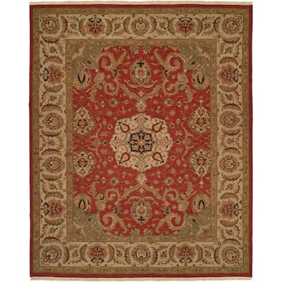 Traditional Red Flatweave Wool Area Rug