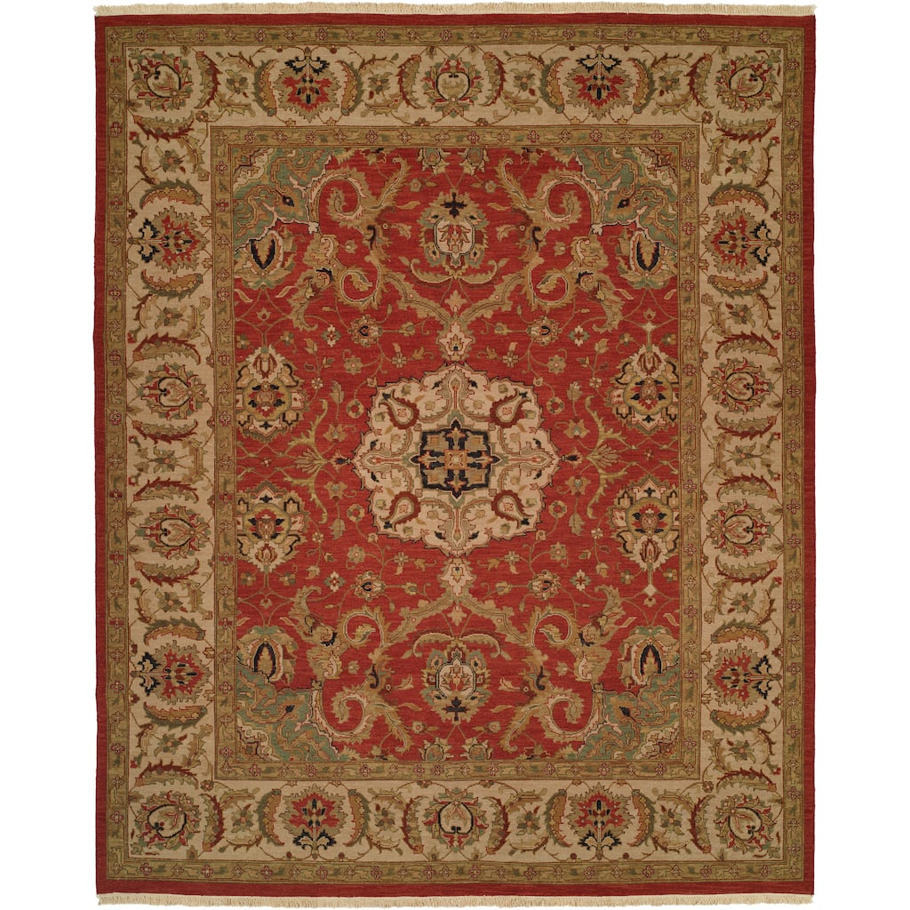 Traditional Red Flatweave Wool Area Rug